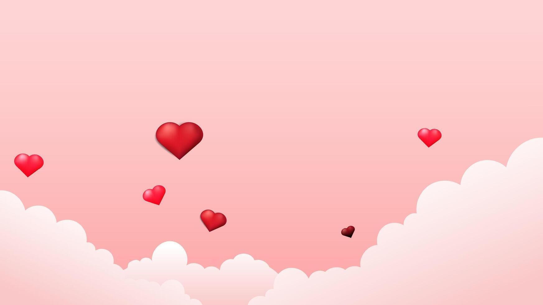 3d love heart realistic style for banner frame. Romantic 3d love greeting card template. vector