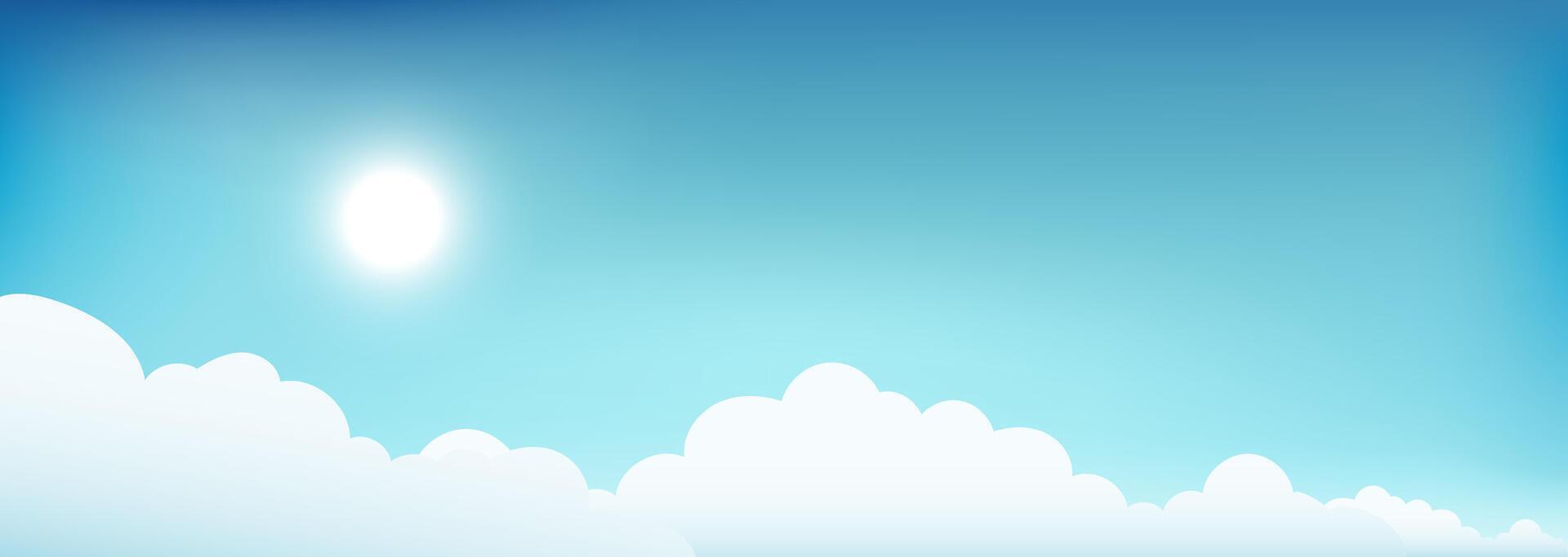 Blue sky background in sunny bright day vector