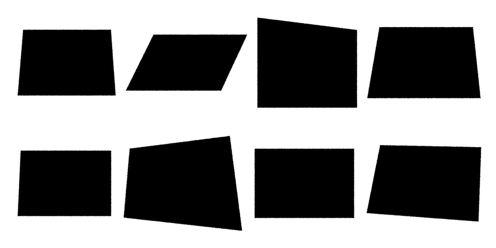 Irregular rectangles shapes with curved edges, look like torn paper, stickers, notes, reminders. illustration for collage, banner. vector