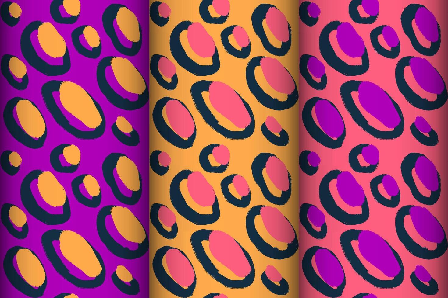 Seamless pattern with hand drawn oblong circle shape inking scratches. vector