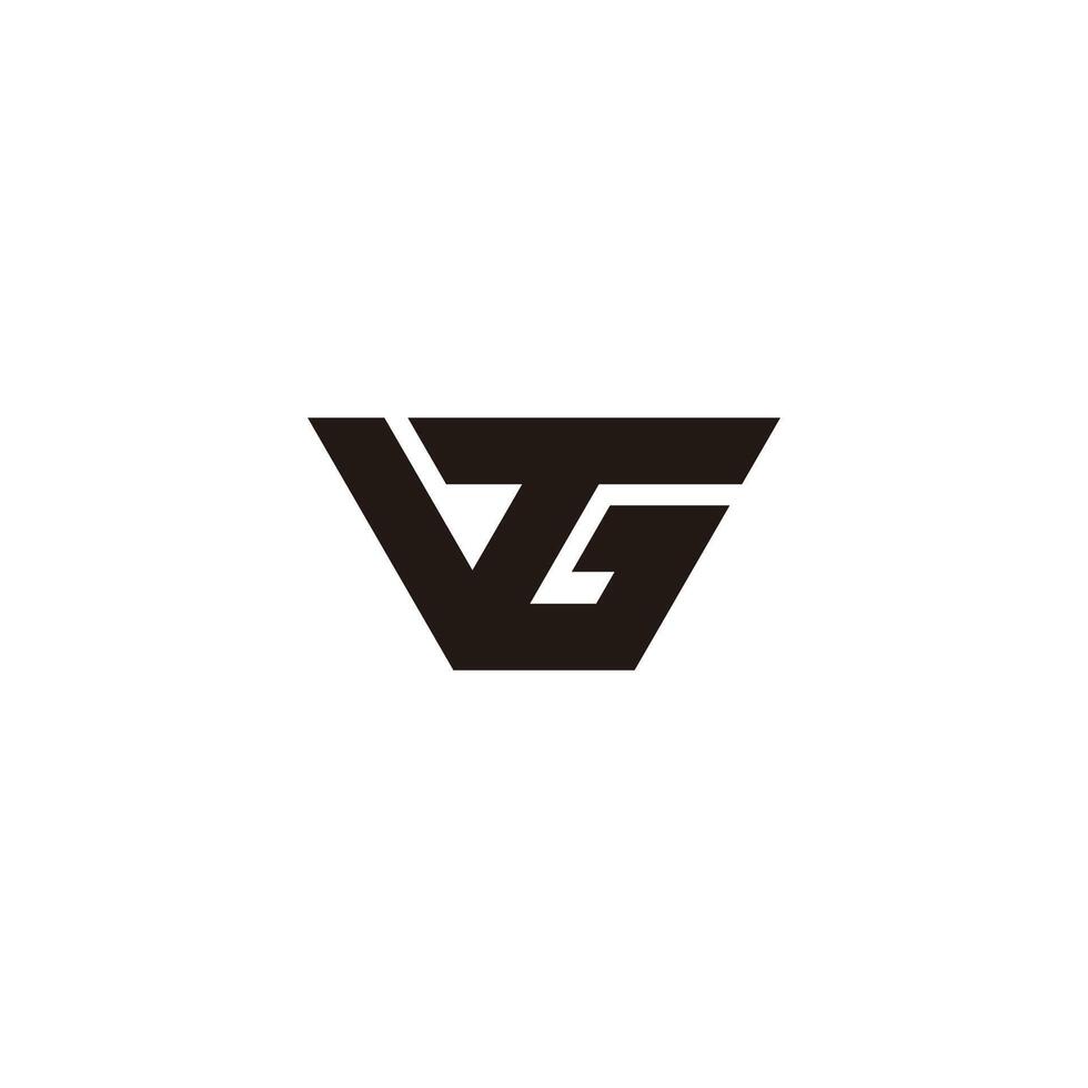 letter vgt simple geometric line logo vector