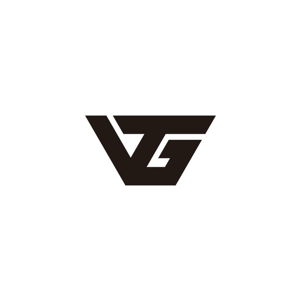 letter vgt simple geometric line logo vector