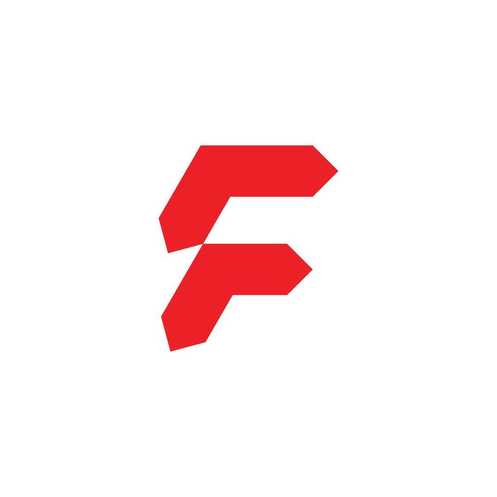 letter r f arrow red simple geometric logo vector