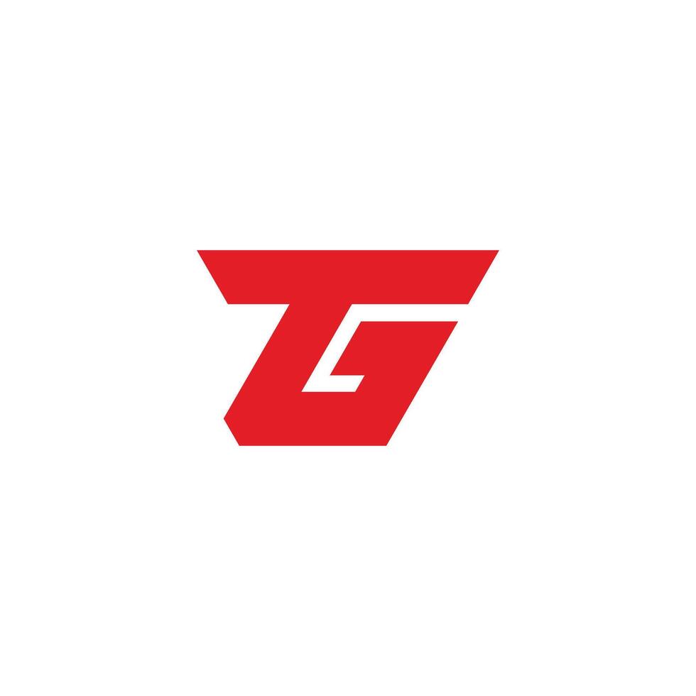 letra tg dinámica diseño sencillo logo vector