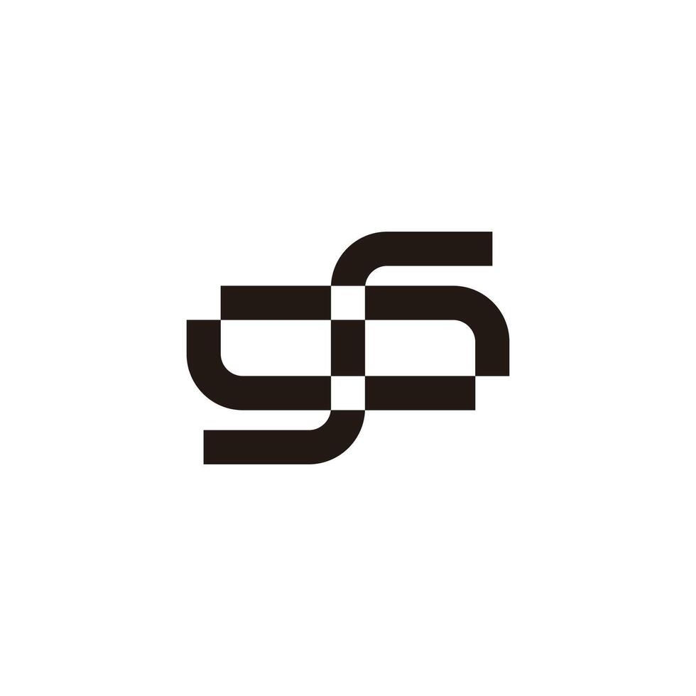 number 96 simple linked linear logo vector