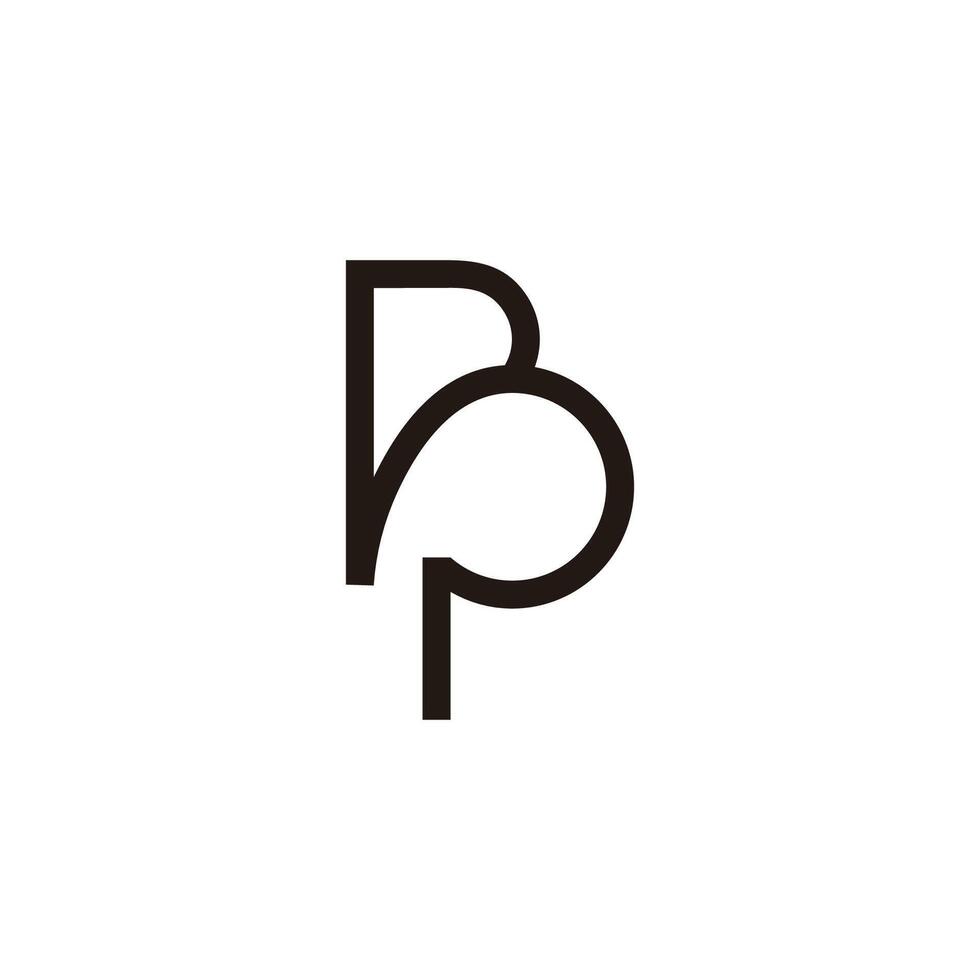 letter pb monoline simple geometric logo vector