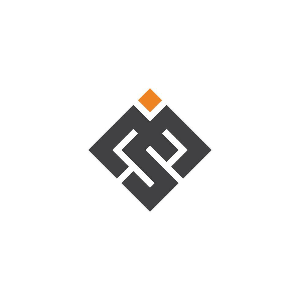 letter ms square gold simple logo vector