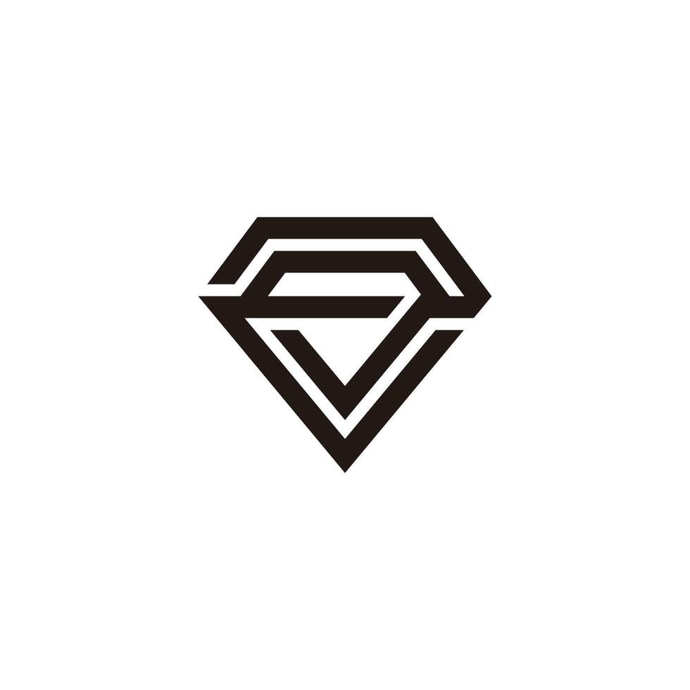 linked stripes diamond geometric simple logo vector