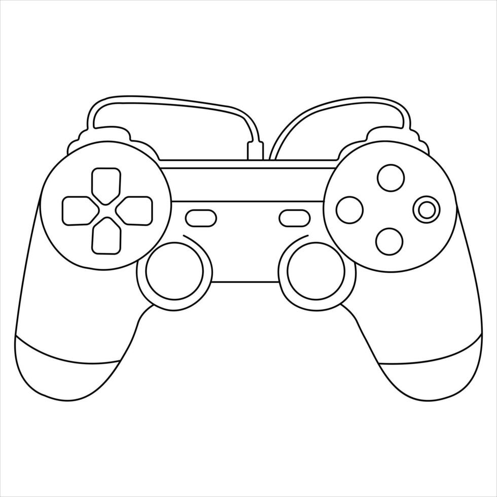 Single line continuous drawing of game controller joysticks or gamepads line art illustration vector