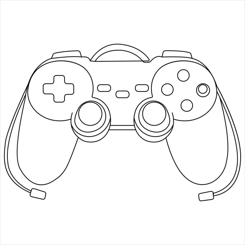 Single line continuous drawing of game controller joysticks or gamepads outline illustration vector