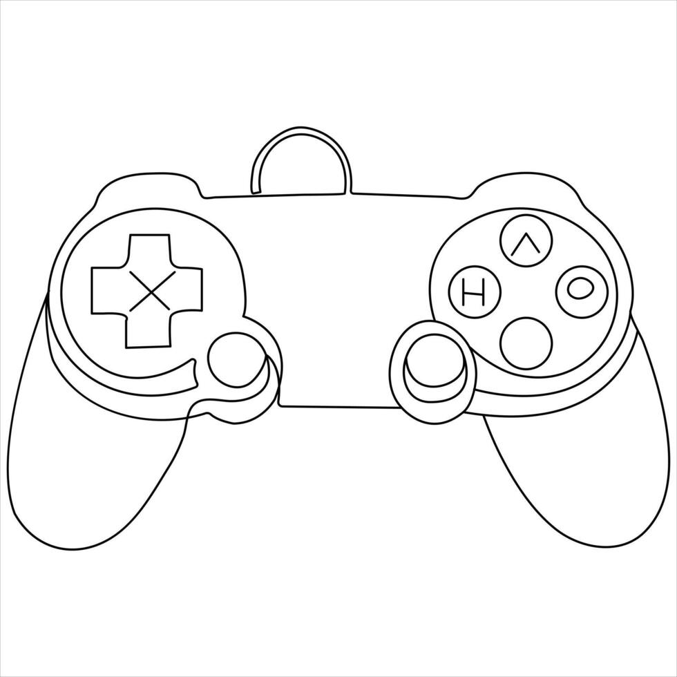 Single line continuous drawing of game controller joysticks or gamepads outline illustration vector