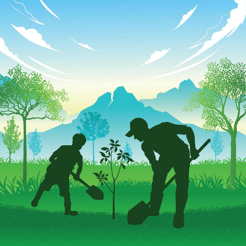 Go Green Save the world Illustration banner vector