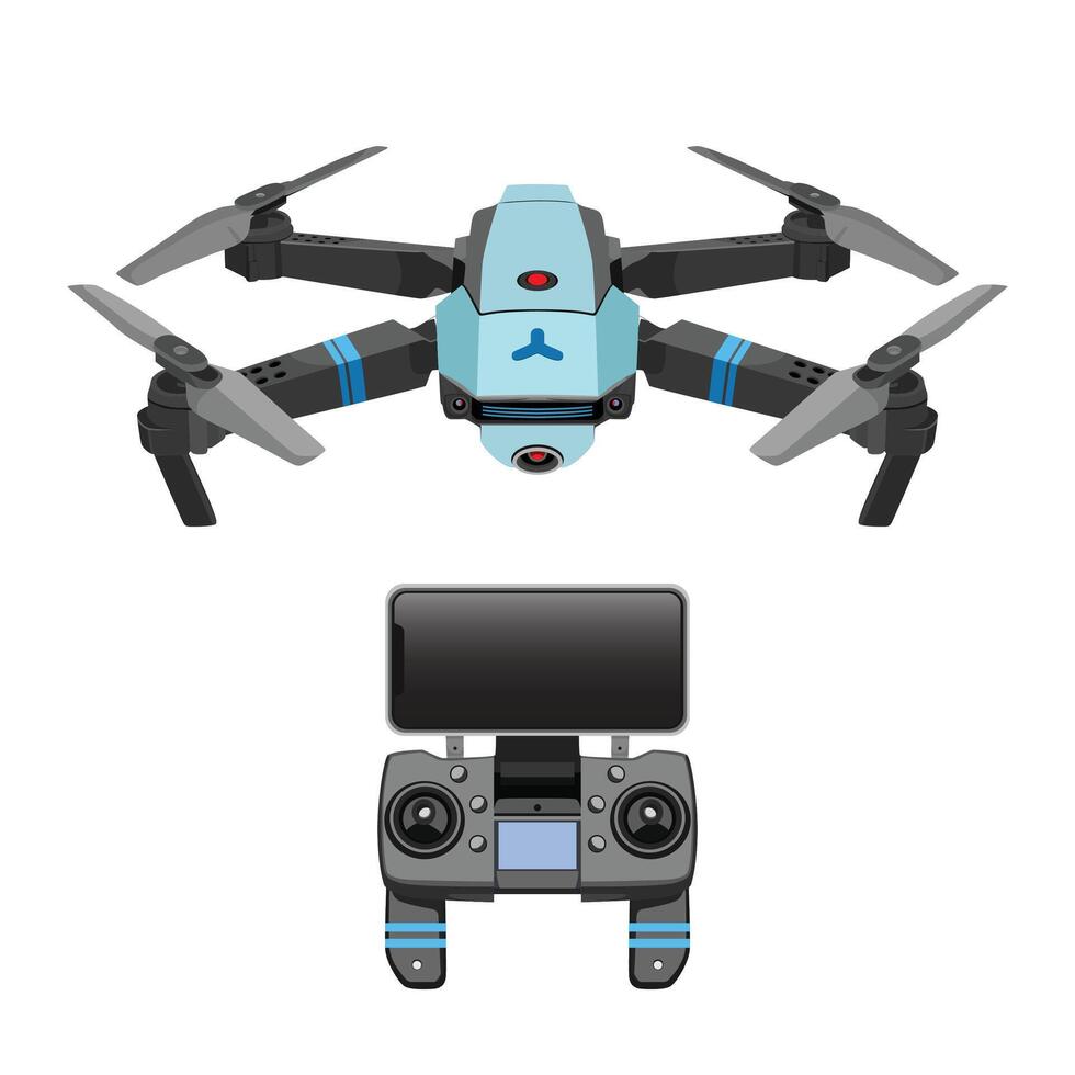 aeronave, entrega zumbido con hélices, electrónica drones, y vehículo controladores 3d vector