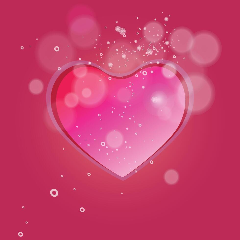 Red Hearts Pink Dark Background vector