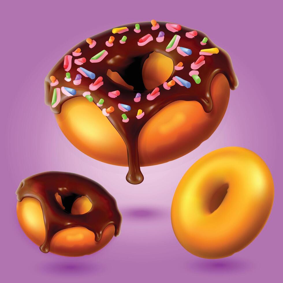 Bakery design with donuts and chocolate illustration Background vector