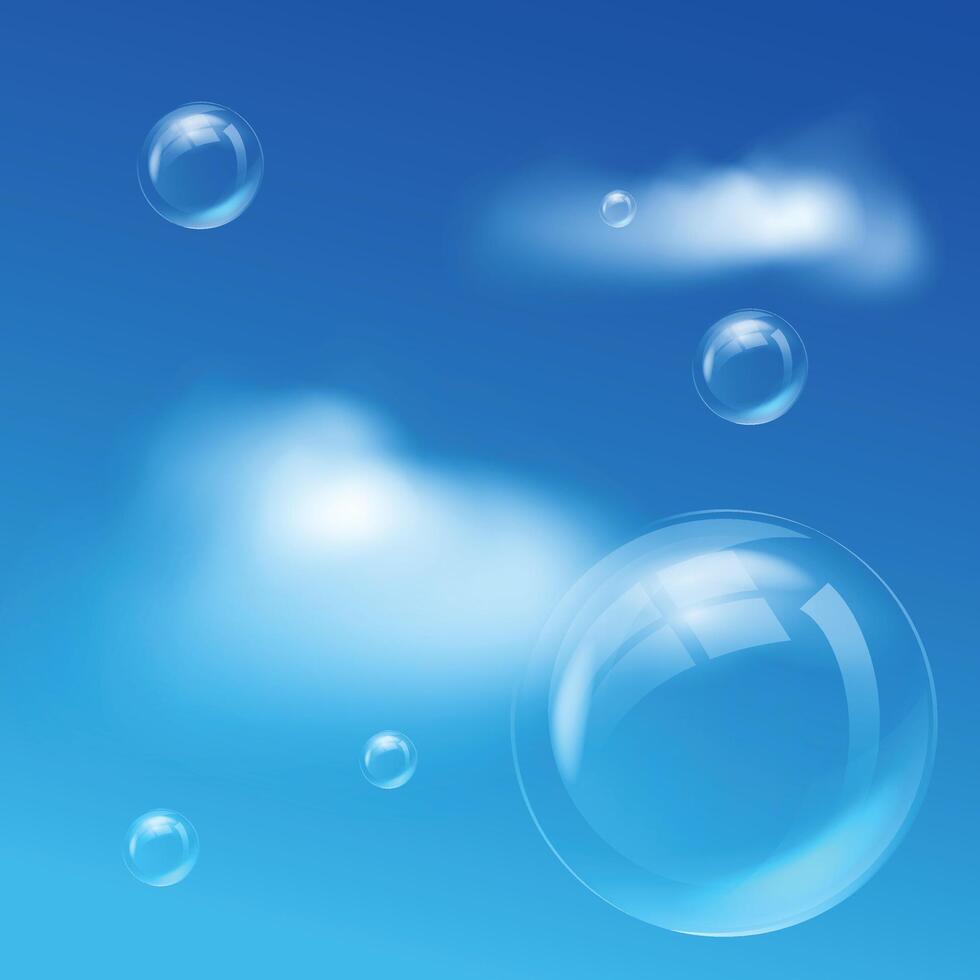 Bubbles with sky Blue Background vector