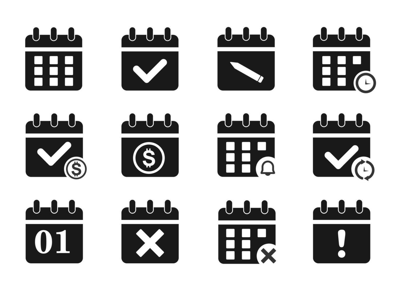 Icon set calendar vector