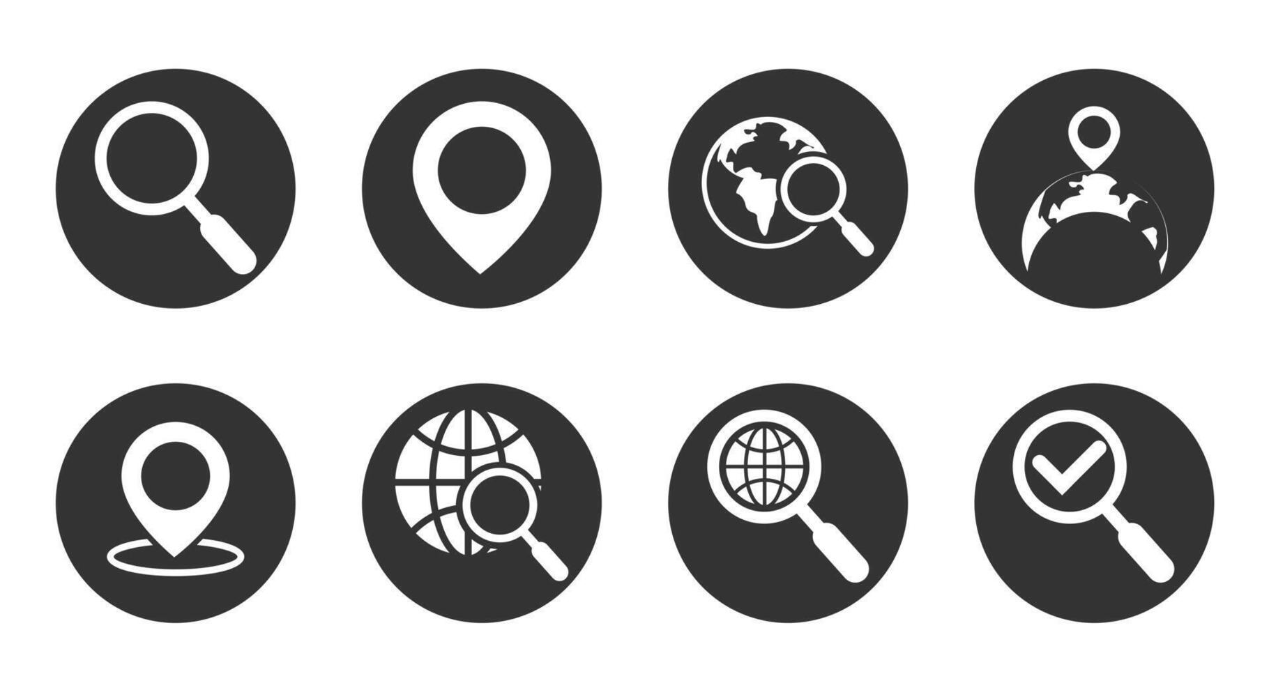 Icon set location searching vector
