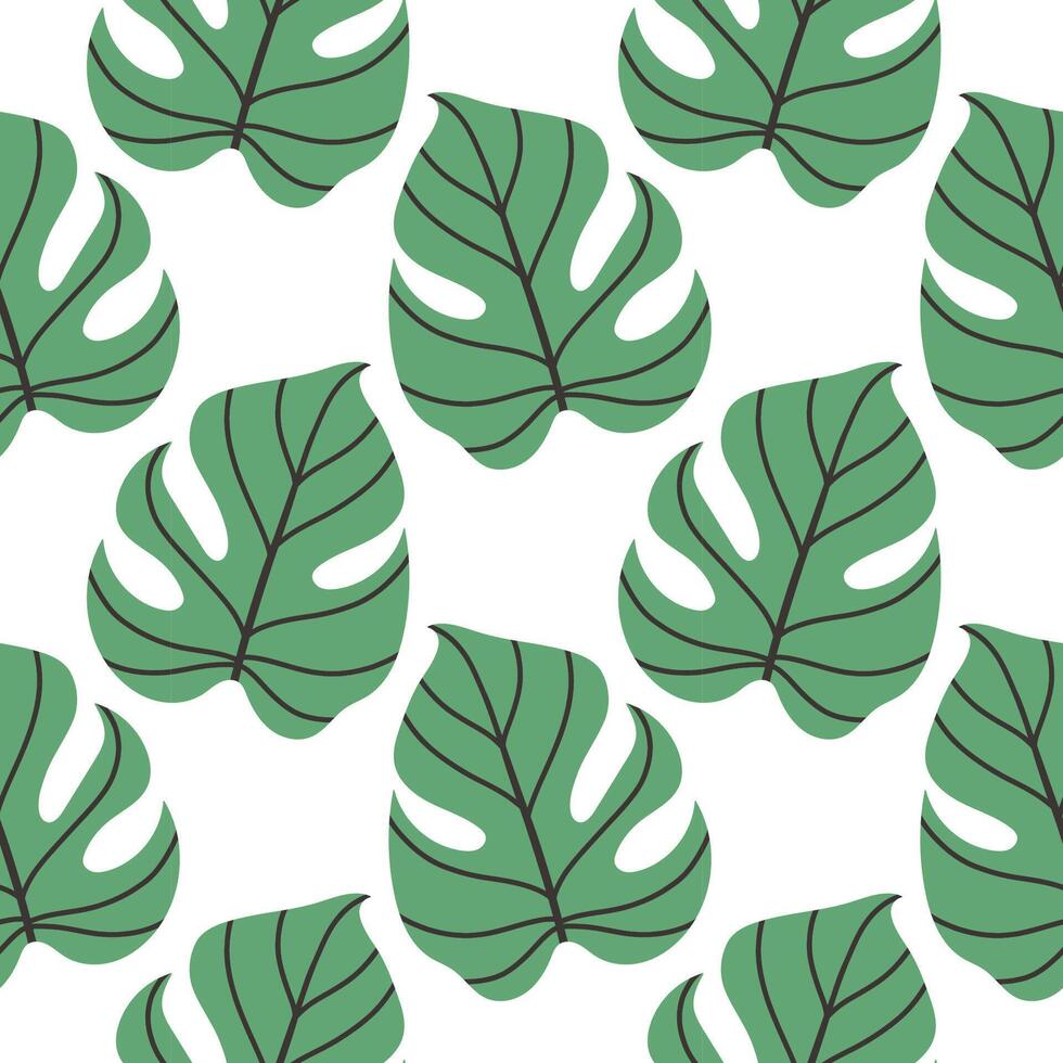 Tropical leaves pattern, jungle leaves seamless floral pattern. Ideal for textile. Summer background in pastel colors. vector
