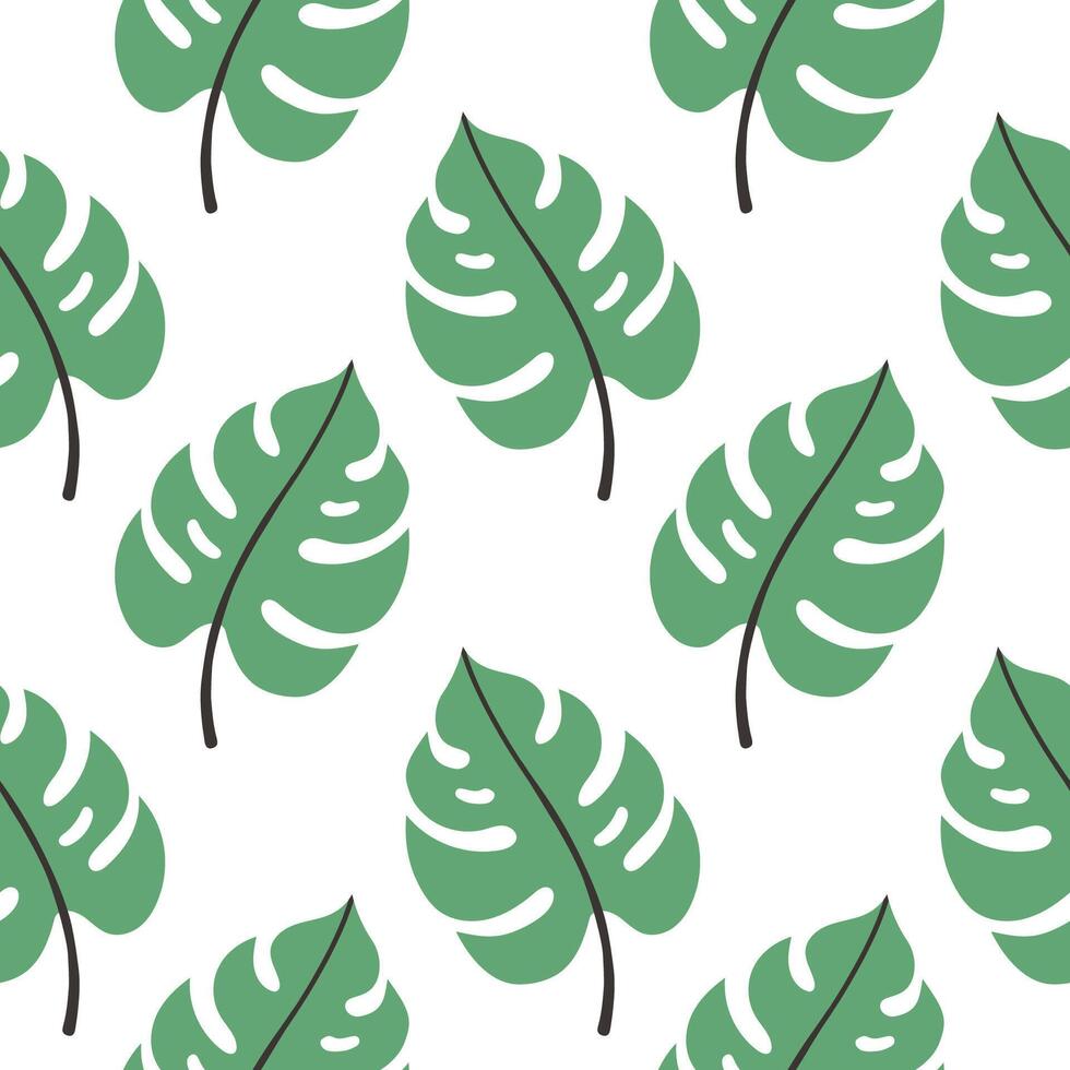 Tropical leaves pattern, jungle leaves seamless floral pattern. Ideal for textile. Summer background in pastel colors. vector