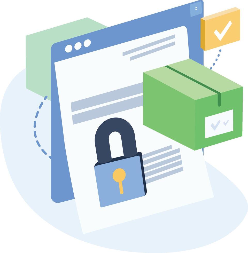 loginsecure notice login verification login form page with lock and password safety verification vector