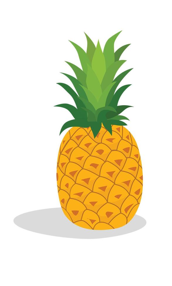 Pineapple illustration. Fruit collection. Summer fruit. Summer element. Cartoon flat isolated on white background. vector
