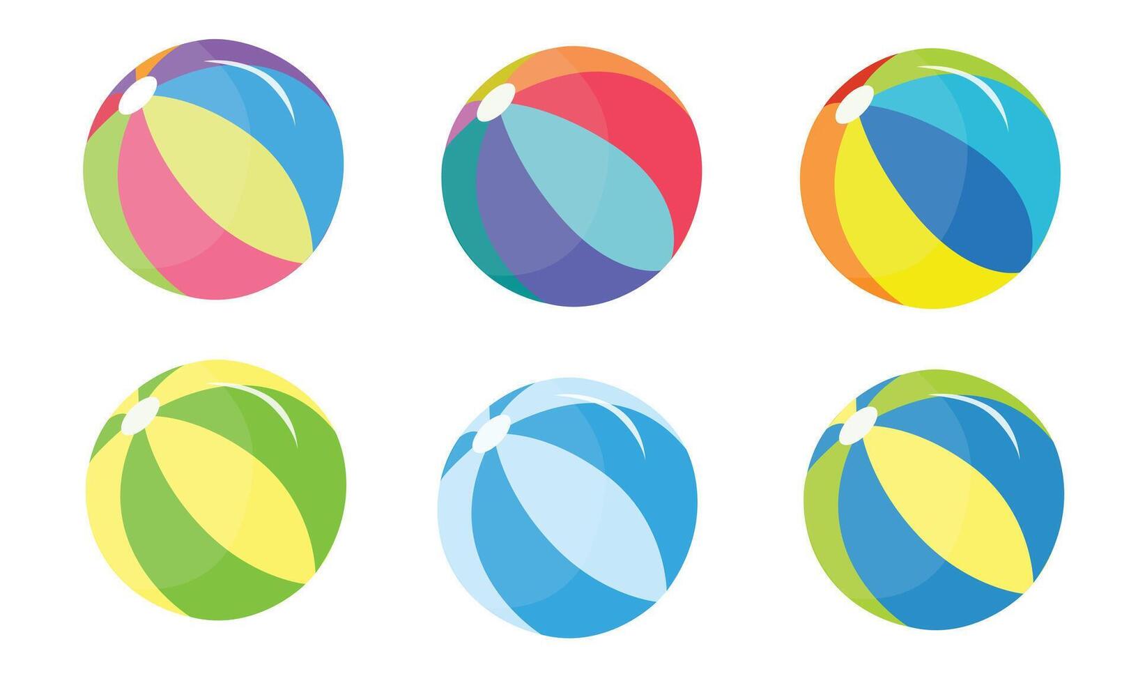 Beach ball illustration. Inflatable ball clip art. Summer element. Cartoon flat isolated on white background. vector