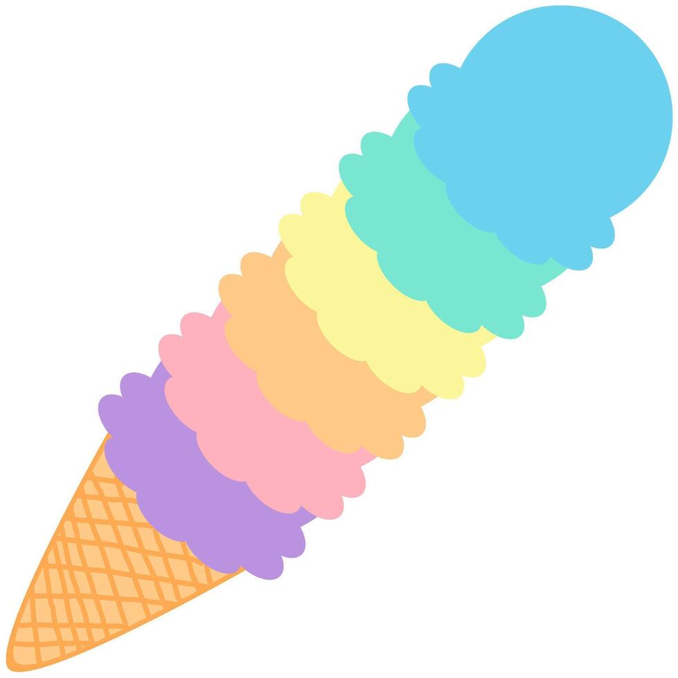 Ice cream cartoon in icon style vector