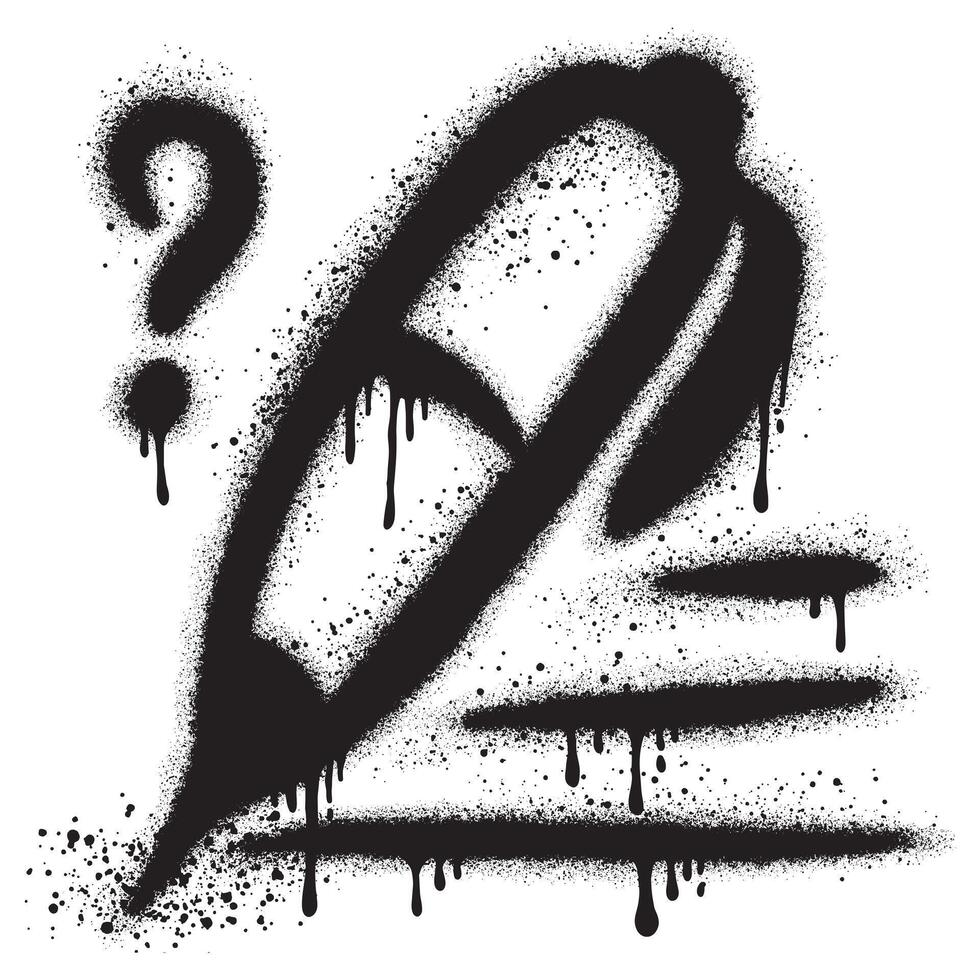 Spray Painted Graffiti fountain pen icon Sprayed isolated with a white background. vector