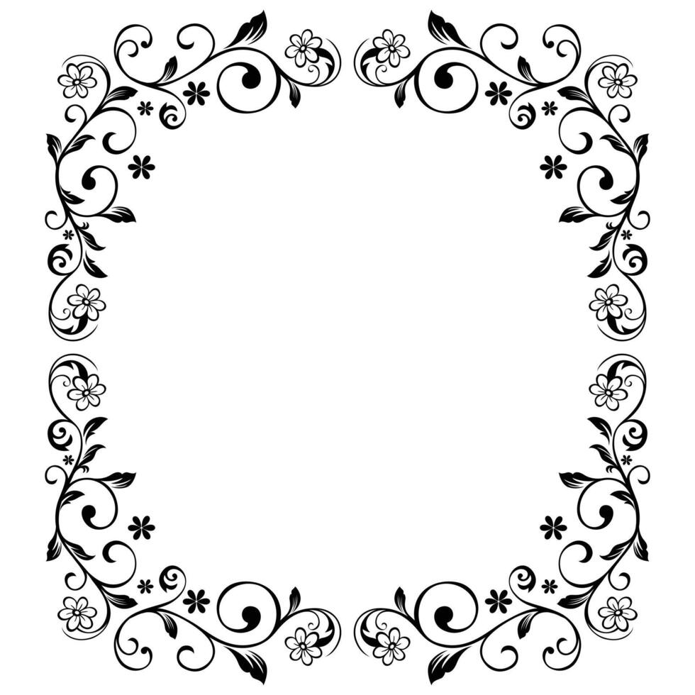 floral clásico ornamento marco elemento vector
