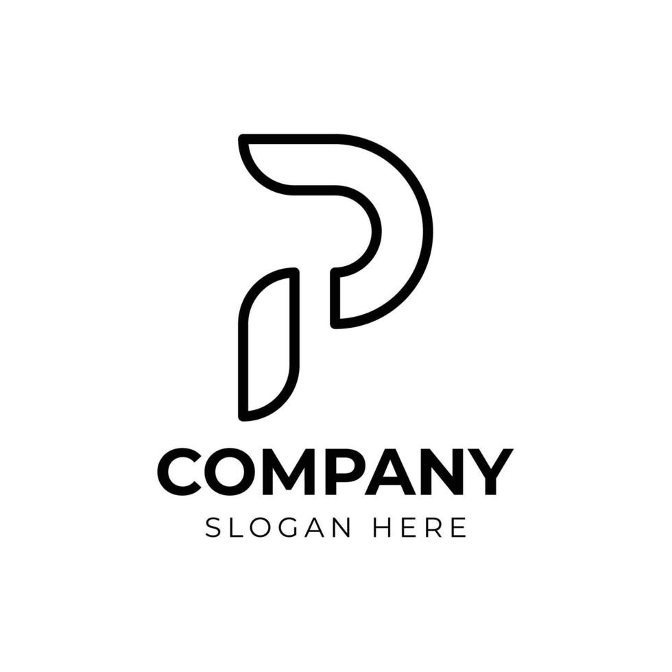 Modern and unique letter P initials logo design vector
