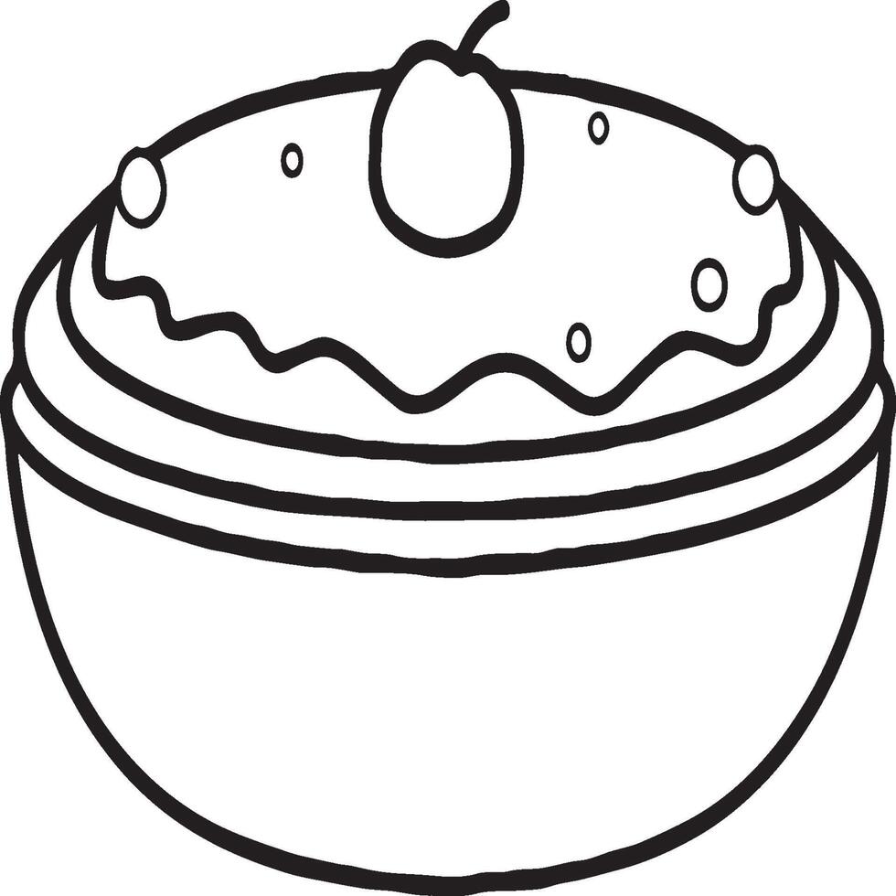 Kawai food coloring pages. Food outline for coloring book vector