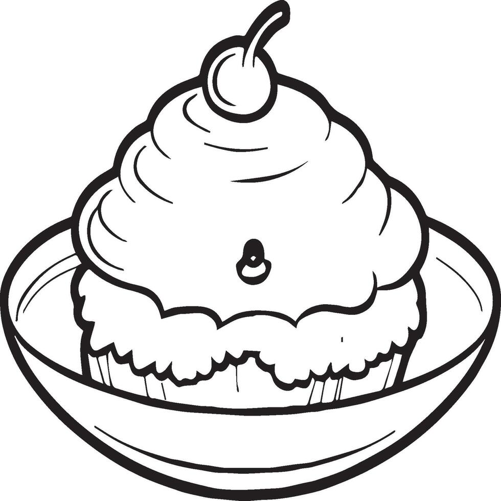 Kawai food coloring pages. Food outline for coloring book vector