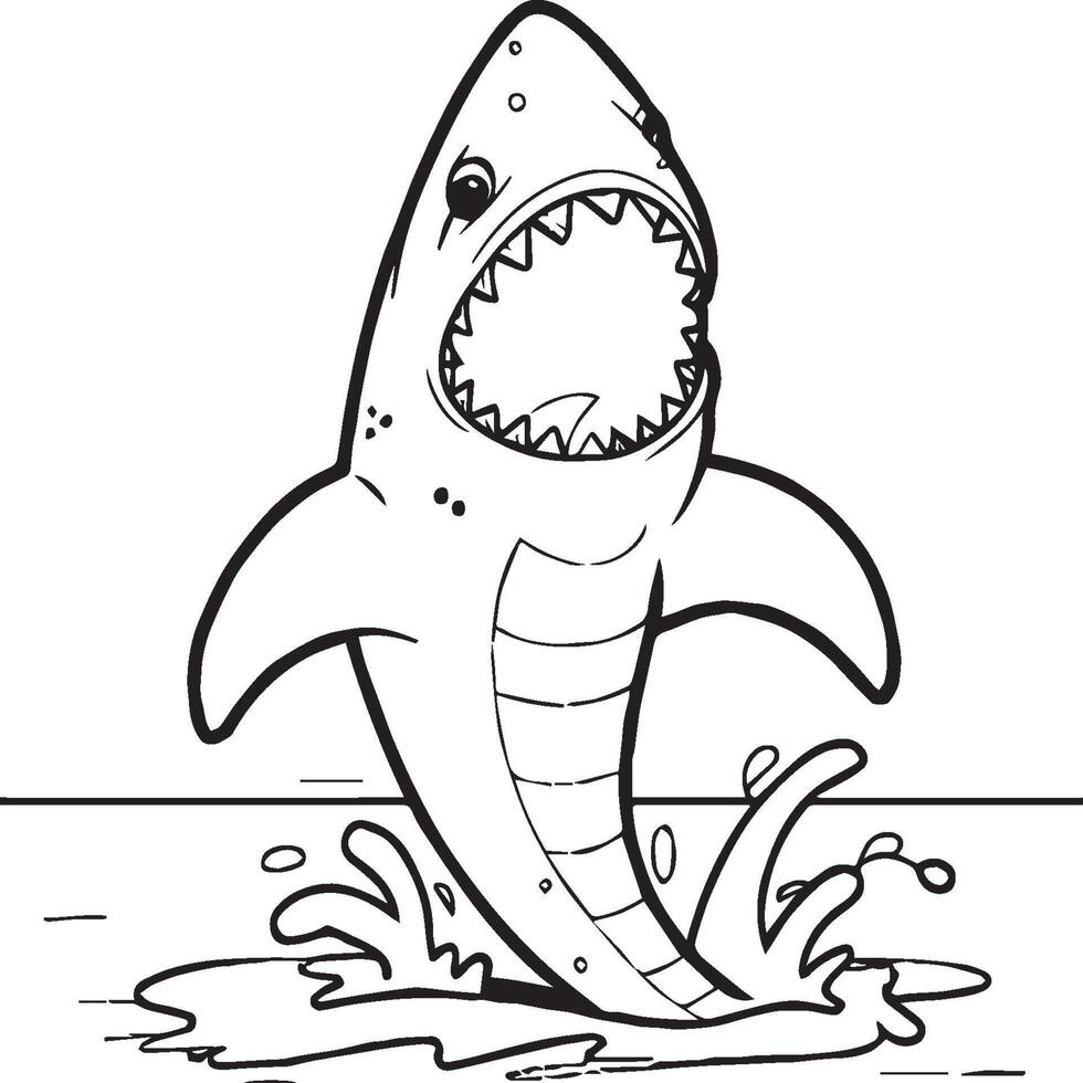gracioso tiburón colorante paginas tiburón contorno para colorante libro vector