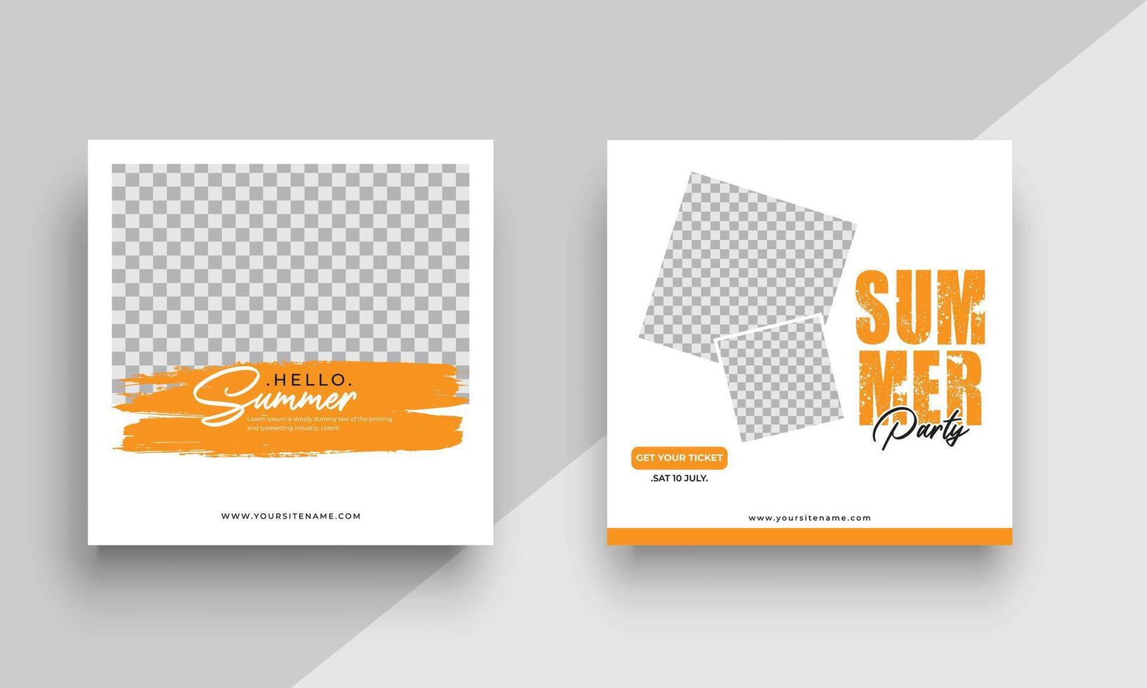 Summer sale social media post template vector