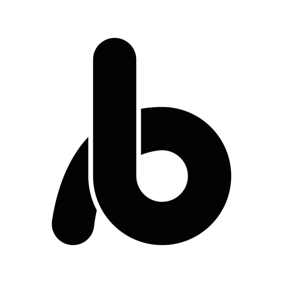 Letter B Logo, Design Monogram Lowercase Text Curved Rounded Black Flat Minimal Icon, Symbol For Business Company vector