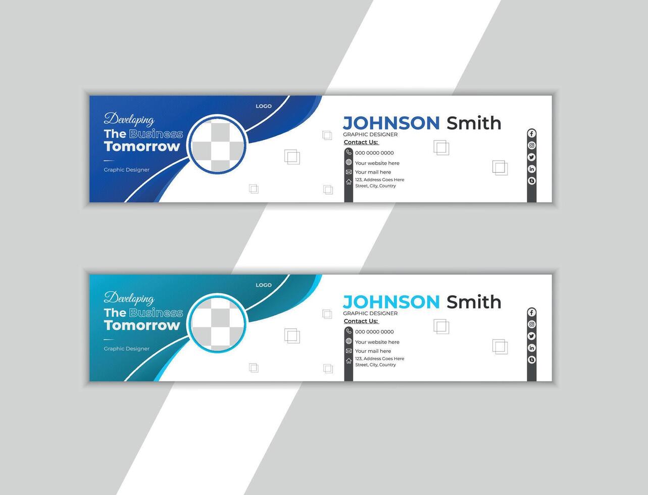 Corporate email signature design template vector