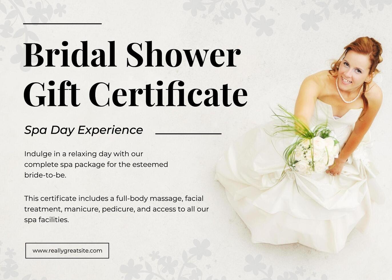 Gift Certification Bridal Shower template