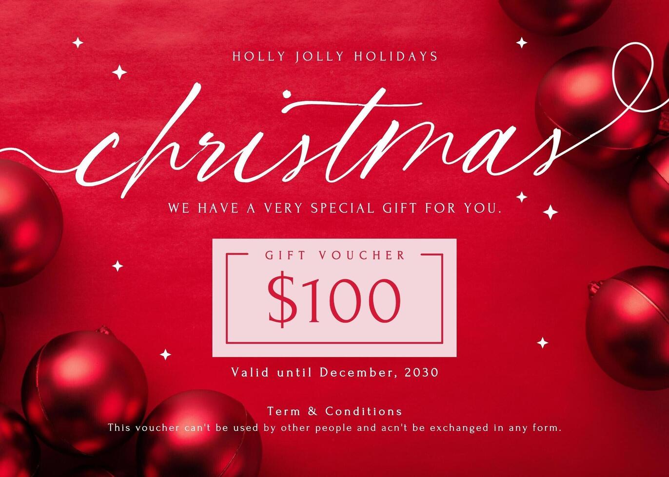 Red Minimalist Christmas Gift Certificate template