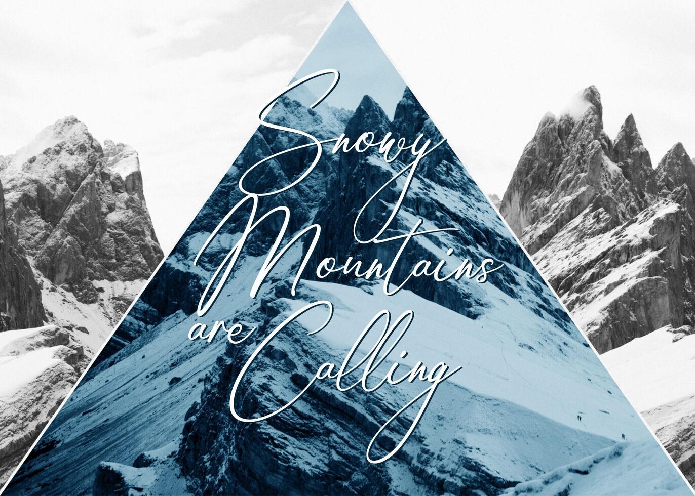 Snow Mountains for Travelling Postcard Template