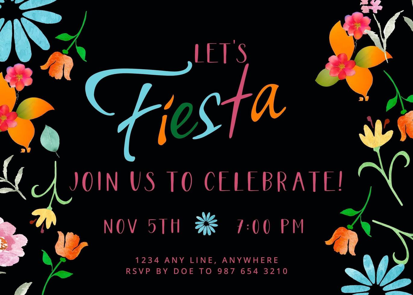 fiesta party invitation template design ideas