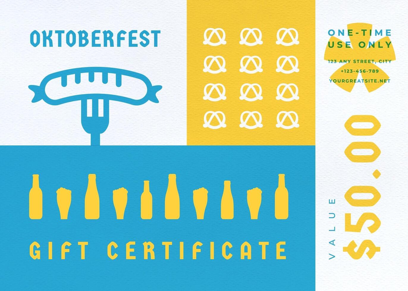 Oktoberfest Gift Certificate Card Template