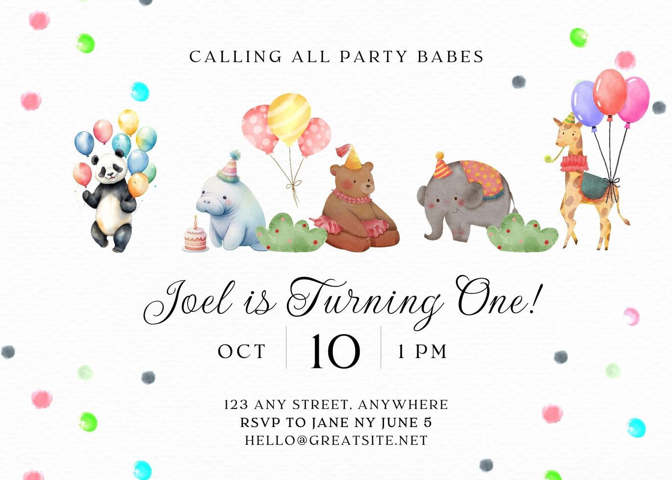 1st birthday invitation template