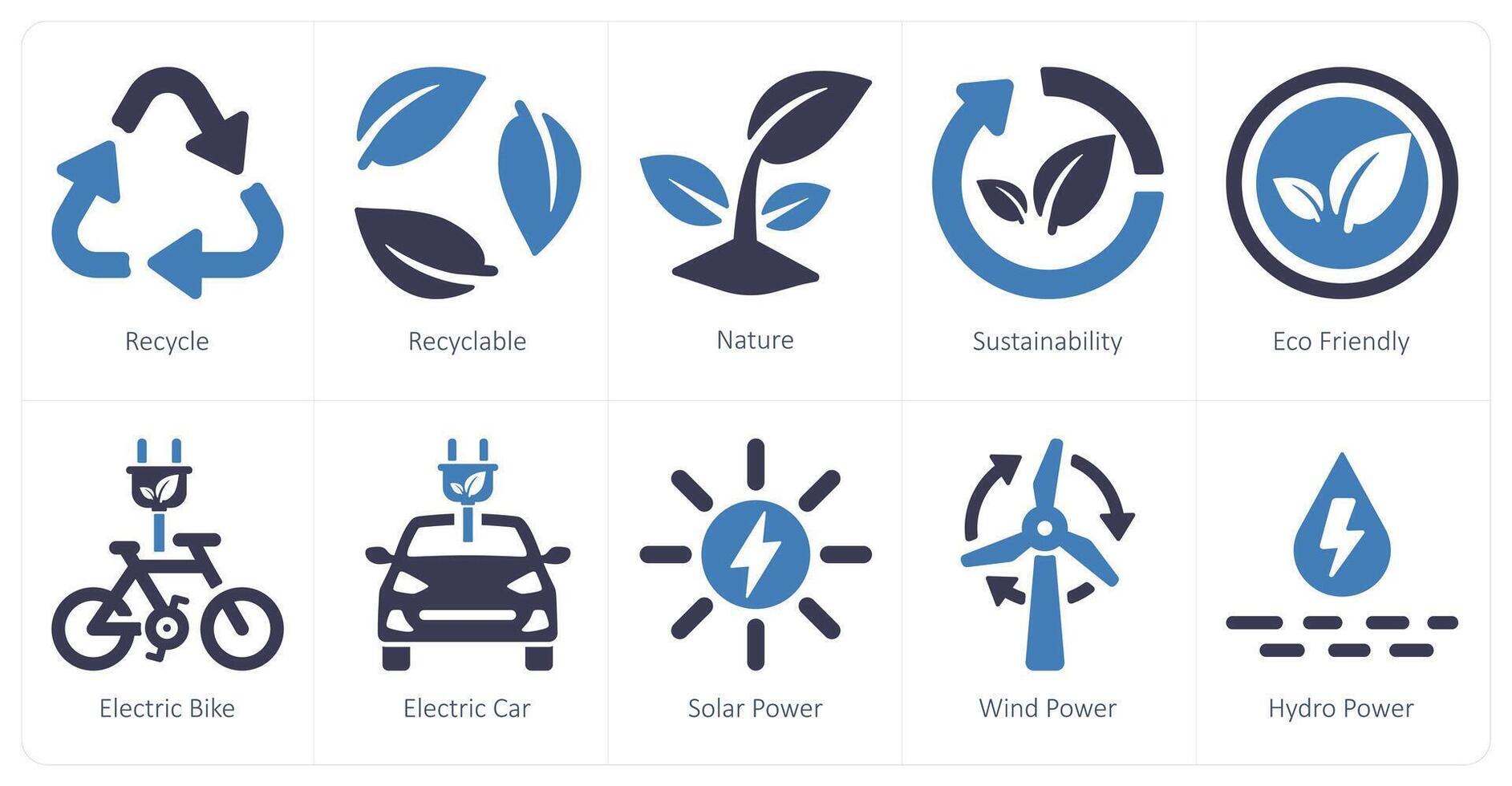 un conjunto de 10 ecología íconos como reciclar, reciclable, naturaleza vector