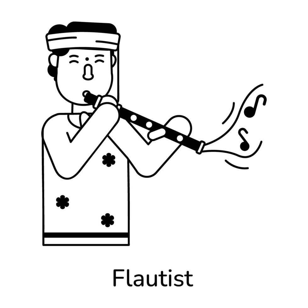 Trendy Flautist Concepts vector