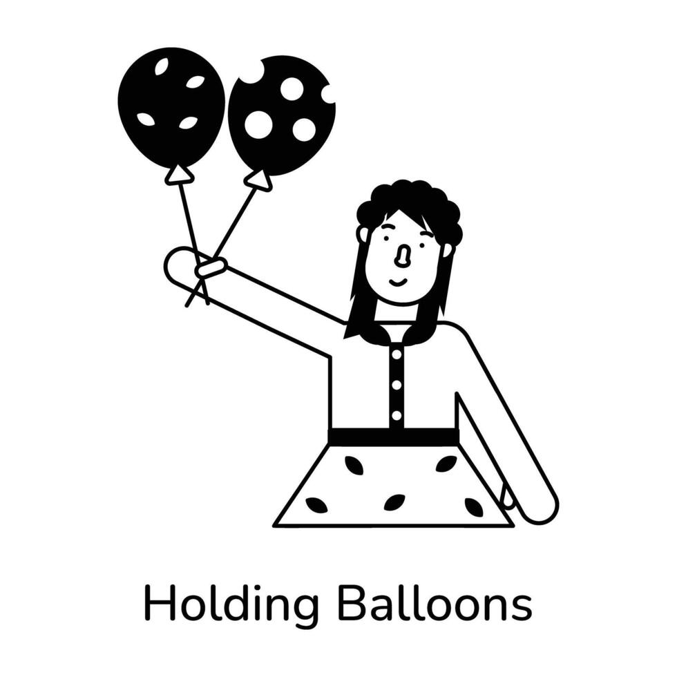 Trendy Holding Balloons vector