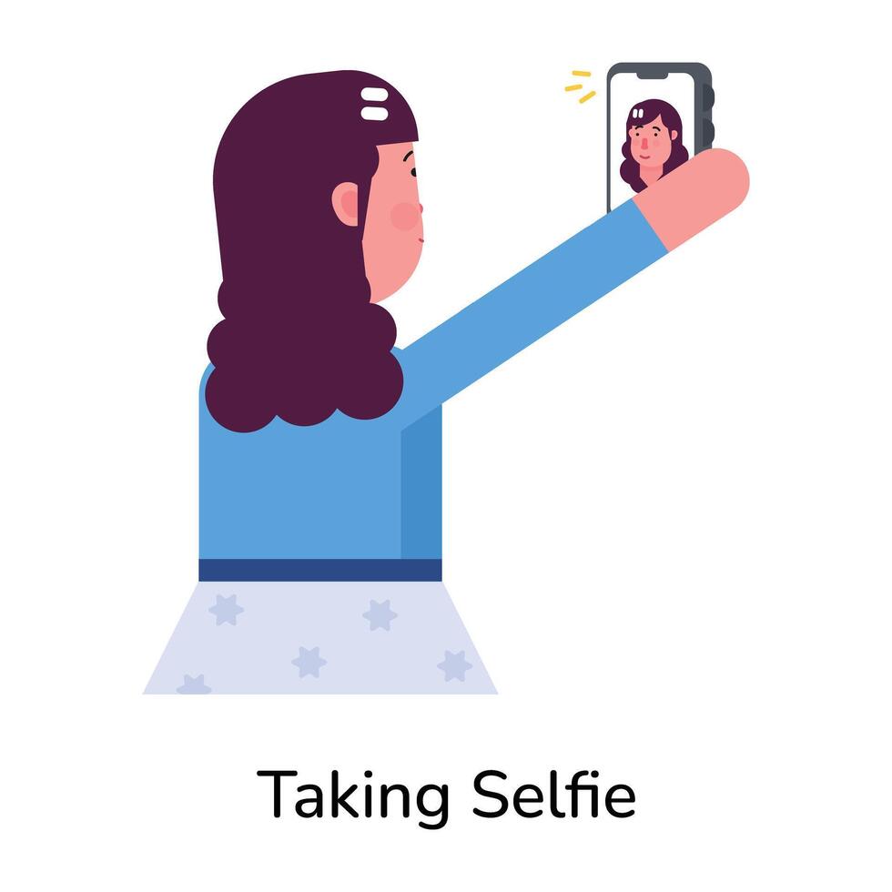 Trendy Taking Selfie vector