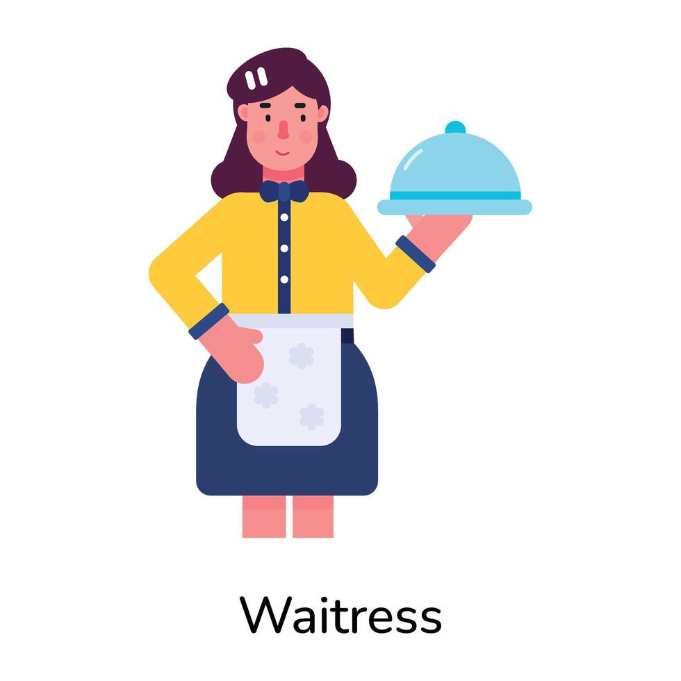 Trendy Waitress Concepts vector