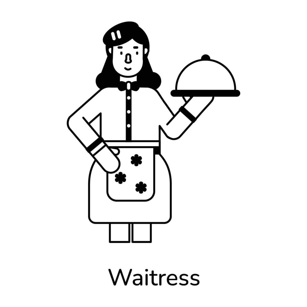 Trendy Waitress Concepts vector