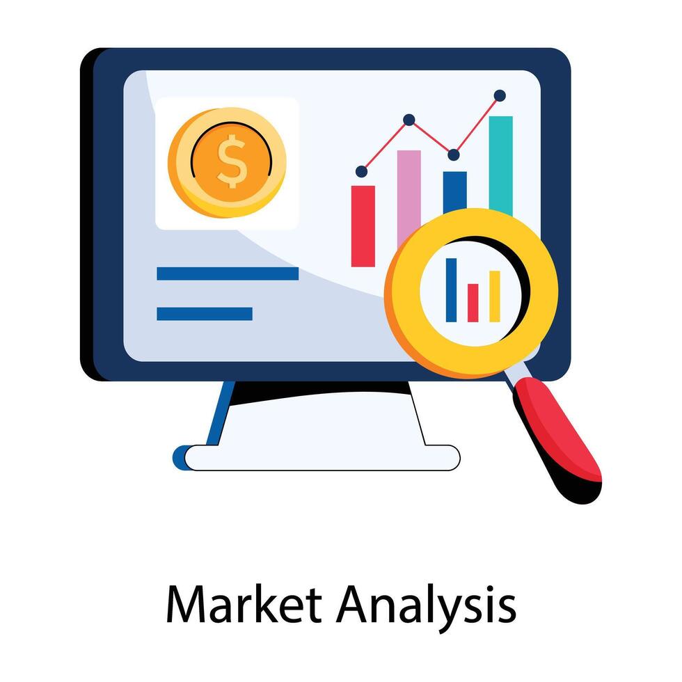 Trendy Market Analytics vector